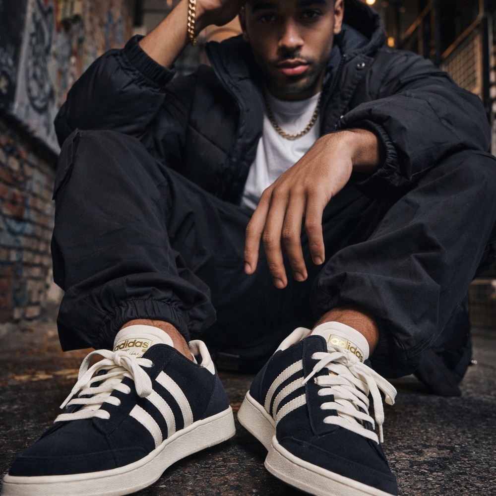 Adidas Jabbar Low OG Black White Men’s 8.5 Women’s 9.5 no box SKU ADJBL-8.5-NB